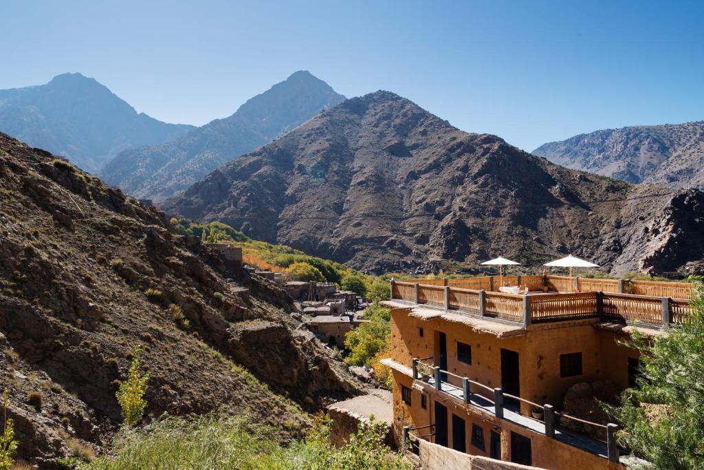 Panoramic view over Imlil Valley with Mount Toubkal