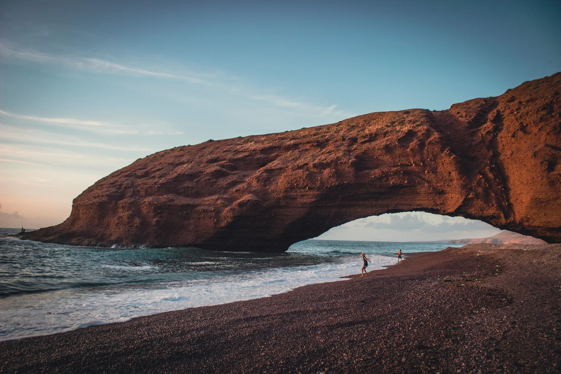 The iconic natural rock arch of Legzira Beach
